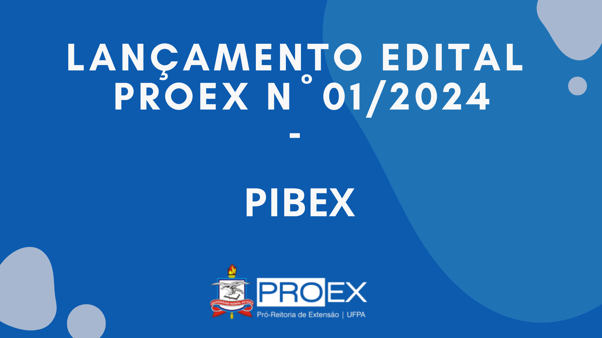 LANÇAMENTO EDITAL PROEX 01/2024 - PIBEX
